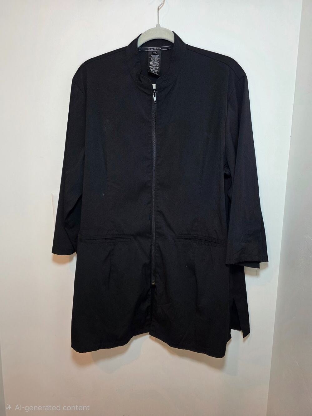 Noel Asmar Jada Black Zip Jacket Womens XL Side Slit Uniform Equestrian